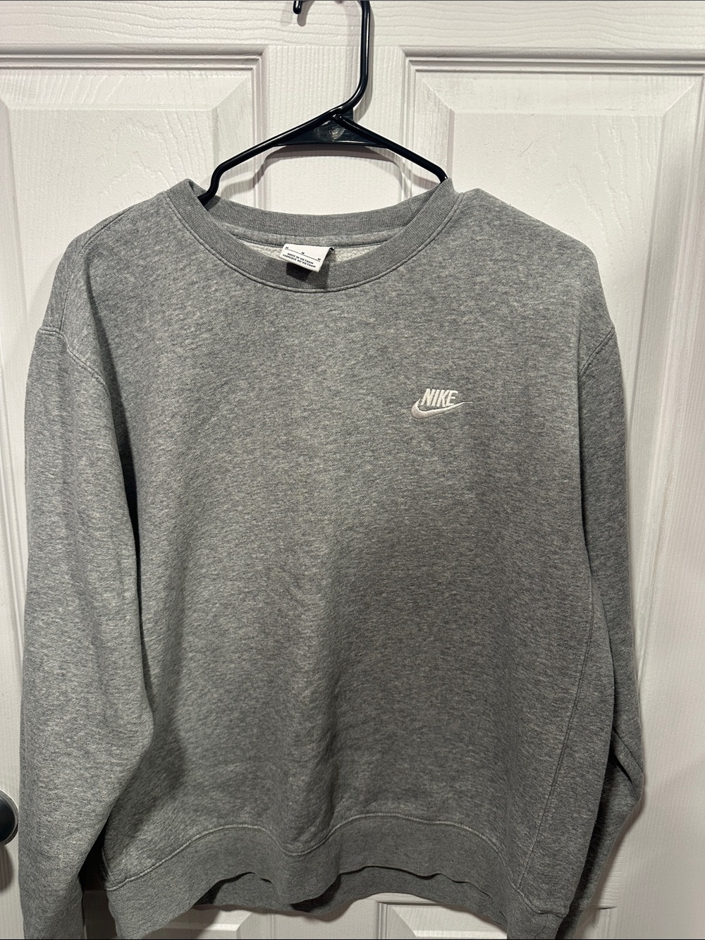 Nike Heather Gray Minimal Swoosh Crewneck Sweatshirt